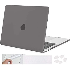 swook case for m2 macbook pro 13 inch withwithout touch bar plastic hard shell case cover with keyboad dustplugs trackpad grey