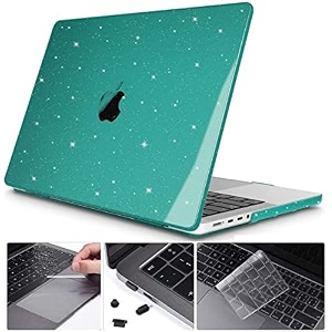 swook case for m2 macbook pro 13 inch withwithout touch bar plastic hard shell case cover with keyboad dustplugs trackpad sparklydeep teal