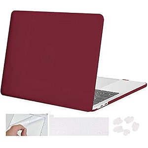 swook case for m2 macbook pro 13 inch withwithout touch bar plastic hard shell case cover with keyboad dustplugs trackpad wine red