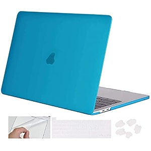 swook case for m2 macbook pro 13 inch withwithout touch bar plastic hard shell case cover with keyboad dustplugs trackpad aqua blue