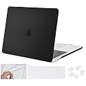 SwooK Case for M2 MacBook Pro 13 inch with/Without Touch Bar Plastic Hard Shell Case Cover with Keyboad Dustplugs TrackPad (Black)