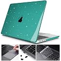 SwooK Case for M2 MacBook Pro 13 inch with/Without Touch Bar Plastic Hard Shell Case Cover with Keyboad Dustplugs TrackPad (SparklyDeep Teal)