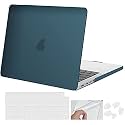SwooK Case for M2 MacBook Pro 13 inch with/Without Touch Bar Plastic Hard Shell Case Cover with Keyboad Dustplugs TrackPad (Deep Green)