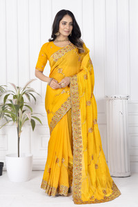 SWTANTRADESIGN Embroidered Bollywood Chiffon Saree
