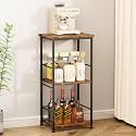 SWTYMIKI Coffee Bar Cabinet for Home - 3-Tier Sturdy Farmhouse Coffee Stand Station Multi-Purpose Buffet Sideboard - Kitchen Bar Table for Living Room, Corner, Small Space, Espresso