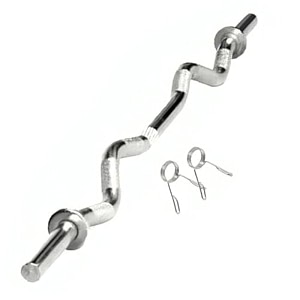 weight lifting rod gym bar chrome plated steel gym rod 3 feet curl bar and 4 feet straight bar for exercise fitness and home gym with locks19-20mm