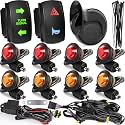 SXS ATV UTV Turn Signal Assembly Kit with Horn &amp; Rocker Switch Wiring Harness Kit, Pre-Wired, Plug and Play, Universal Blinker Street Legal Kit Fit for Polaris Can-Am Kawasaki Golf Cart CFMOTO