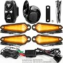 UTV Triangle Turn Signal Kit with Horn &amp; Rocker Switch Wiring Harness Kit, Plug and Play, Hazard Lights, Universal Blinker Street Legal Kit Fit for SXS Polaris Can Am Kawasaki Golf Cart CFMOTO