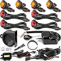SXS UTV Turn Signal Kit with Column Turn Signal Switch & Horn & Extension Wiring Harness, Plug and Play, Universal Blinker Street Legal Kit Fit for Polaris Ranger Can-Am Kawasaki Honda CFMOTO