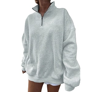 SXV STYLE Half-Zip Pullover Sweatshirt Oversized Fit