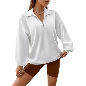 SXV STYLE Half-Zip Pullover Sweatshirt Oversized Fit