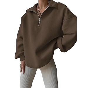 SXV STYLE Half-Zip Pullover Sweatshirt Oversized Fit