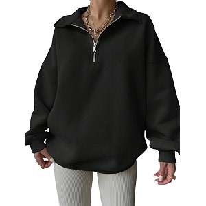 SXV STYLE Half-Zip Pullover Sweatshirt Oversized Fit