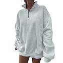 SXV STYLE Half-Zip Pullover Sweatshirt Oversized Fit