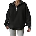 SXV STYLE Half-Zip Pullover Sweatshirt Oversized Fit