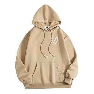 SXV STYLE Heart Printed Sweatshirt Hoodie