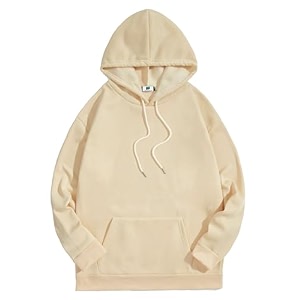 SXV STYLE Hooded Pullover Solid Plain Unisex