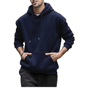 SXV STYLE Hooded Pullover Solid Plain Unisex