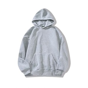SXV STYLE Hooded Pullover Solid Plain Unisex