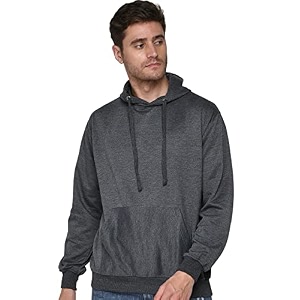 SXV STYLE Hooded Pullover Solid Plain Unisex