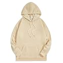 SXV STYLE Hooded Pullover Solid Plain Unisex