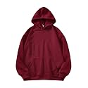 SXV STYLE Hooded Pullover Solid Plain Unisex