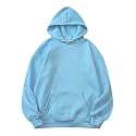 SXV STYLE Hooded Pullover Solid Plain Unisex