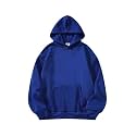 SXV STYLE Hooded Pullover Solid Plain Unisex