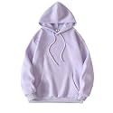 SXV STYLE Hooded Pullover Solid Plain Unisex