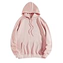 SXV STYLE Hooded Pullover Solid Plain Unisex