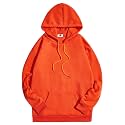 SXV STYLE Hooded Pullover Solid Plain Unisex