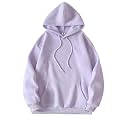 SXV STYLE Hooded Pullover Solid Plain Unisex
