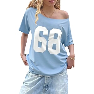 SXV STYLE Womens Off Shoulder T-Shirt Pink
