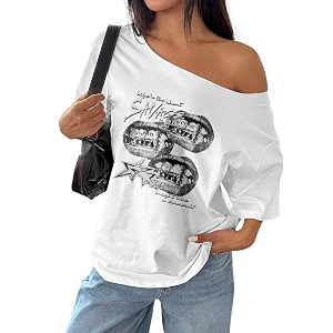 SXV STYLE Womens Off Shoulder t Shirt