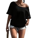 SXV STYLE Women39s Off-Shoulder T-Shirt Short Sleeve
