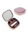 SYADEL Portable Small Mini Travel Jewelry Case Organizer with Mirror Jewellery Vanity Box