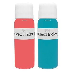 syahi - the great indian ink - fountain pen calligraphy drawing doodle v5 v7 trimax ink - coral baby pink turquoise blue