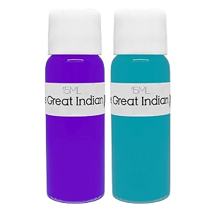 syahi - the great indian ink - fountain pen calligraphy drawing doodle v5 v7 trimax ink - turquoise blue brinjal purple