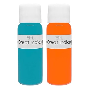 syahi - the great indian ink - fountain pen calligraphy drawing doodle v5 v7 trimax ink - turquoise blue fire orange