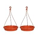 SYAMBABA Bird Water Feeder Hanging Bowl for Balcony Garden | Plastic Bird Bath Tray with Hook for Sparrow Pigeon Parrot Outdoor Birds (Bird Water Feeder Pack of 2 Pcs)