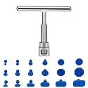 SYCOOVEN 19pcs Dent Repair Puller Kit, Universal T Bar Dent Repair Paintless Dent Repair Puller, Dent Removal Kit Include T Bar Dent Puller and 18 Auto Dent Pulling Tabs for Car
