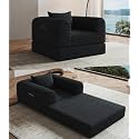 SYFERLORY Versatile 2 in 1 Boneless Armchair Chaise Lounge Chair Indoor, Convertible Sleeper Chairs Couch Folding Sofa Bed Oversized Comfy Futon Floor Sofa BeanBag for Living Room Bedroom