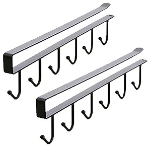 syga 2 pieces wall hanger 6 pin nail free rack_black