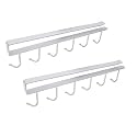 SYGA 2 Pieces Wall Hanger 6 Pin Nail Free Rack_Black