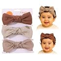 SYGA 3 Pcs Baby Headband Nylon Bow Soft Stretchable Hairband for Newborn Infant Toddler Kids For 0-3 Year (Type-H, Free Size)