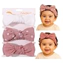 SYGA 3 Pcs Baby Headband Nylon Bow Soft Stretchable Hairband for Newborn Infant Toddler Kids For 0-3 Year (Type-I, Free Size)
