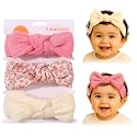 SYGA 3 Pcs Baby Headband Nylon Bow Soft Stretchable Hairband for Newborn Infant Toddler Kids For 0-3 Year (Type-F, Free Size)