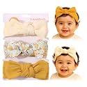 SYGA 3 Pcs Baby Headband Nylon Bow Soft Stretchable Hairband for Newborn Infant Toddler Kids For 0-3 Year (Type-G, Free Size)