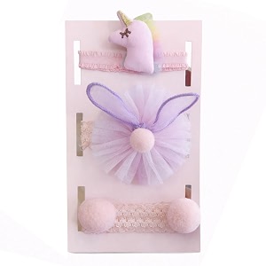 syga 3 pcs baby girl headband soft flower bow strechable hairband suitable for newborns infants toddlers and kids 0-3 years color - 1004 peach