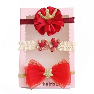 syga 3 pcs baby girl headband soft flower bow strechable hairband suitable multicolor for newborns infants toddlers and kids 0-3 yearscolor - 1025